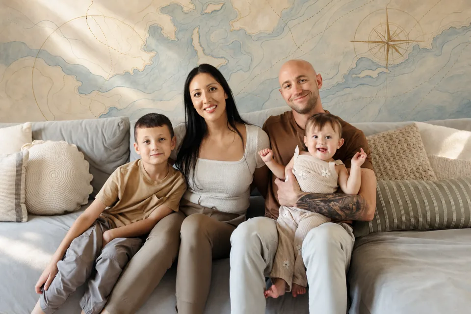 The family behind Square Away Services, at home together.